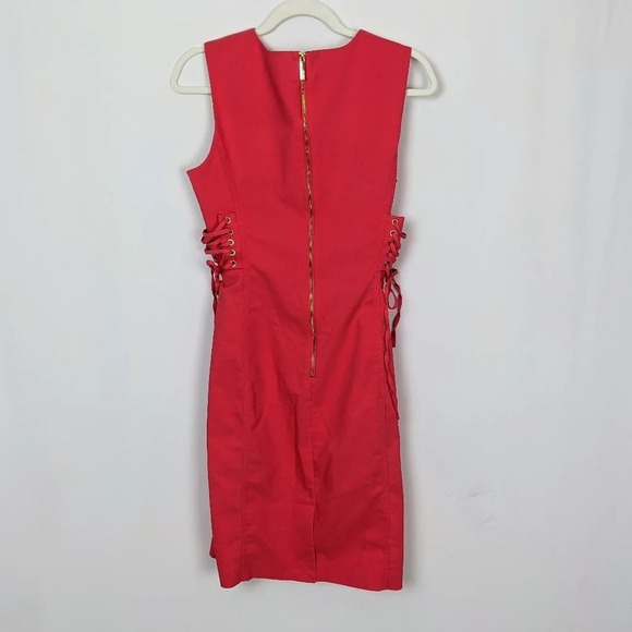 Calvin Klein Lace Up Corset Sides Party Sleeveless Knee Length Sheath Dress sz.8 - Picture 6 of 9
